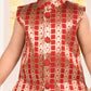 Boy's' Maroon Brocade Kurta Dhoti Set
