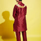 Boy's' Maroon Cotton Silk Kurta, Pyjama & Dupatta Set