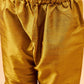 Boy's Maroon Woven Jacket With Mustard Kurta And Pyjama Set