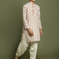 Boy's' Multicolor-Base-Beige And Cream Kurta Patiala Set