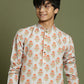 Boy's' Multicolor-Base-Beige And Cream Kurta Patiala Set