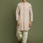 Boy's' Multicolor-Base-Beige And Cream Kurta Patiala Set