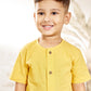 Boy's Mustard Cotton Kurta Pyjama Set