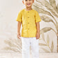 Boy's Mustard Cotton Kurta Pyjama Set
