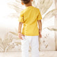 Boy's Mustard Cotton Kurta Pyjama Set