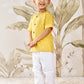 Boy's Mustard Cotton Kurta Pyjama Set