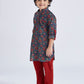 Boy's' Navy Blue Kurta Pyjama Set
