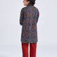 Boy's' Navy Blue Kurta Pyjama Set
