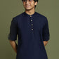 Boy's Navy Blue Short Kurta