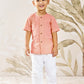 Boy's Peach Cotton Kurta Pyjama Set