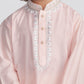 Boy's' Pink And Cream Kurta And Pyjama Set