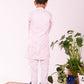 Boy's' Pink And White Kurta And Pyjama Set
