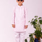 Boy's' Pink And White Kurta And Pyjama Set