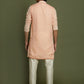 Boy's' Pink Georgette Chikankari Kurta Pyjama Set