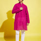 Boy's Purple Cotton Kurta And Pyjama Set