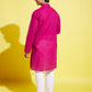 Boy's Purple Cotton Kurta And Pyjama Set