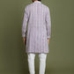 Boy's' Purple Woven Kurta With White Pyjama Set