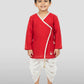 Boy's Red Kurta And Dhoti Set