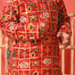 Boy's' Red Patola Print Festive Kurta Pyjama Set