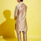 Boy's' Rose Gold Silk Blend Kurta And Pyjama Set