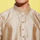 Boy's' Rose Gold Silk Blend Kurta And Pyjama Set