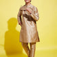 Boy's' Rose Gold Silk Blend Kurta And Pyjama Set