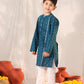 Boy's' Turquoise Kurta Pyjama Set