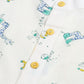 Boy's White And Yellow Animals Printed Cotton Kurta Pyjama Set