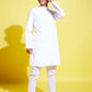 Boy's' White Cotton Kurta And Pyjama Set