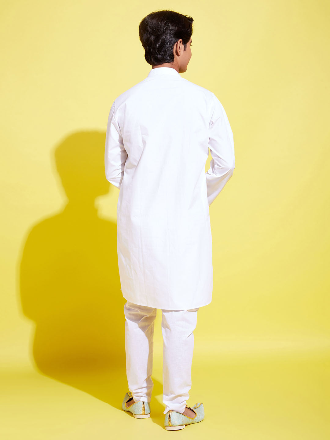 Boy's' White Cotton Kurta And Pyjama Set