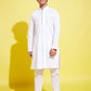 Boy's White Embroidered Kurta With Pyjama Set