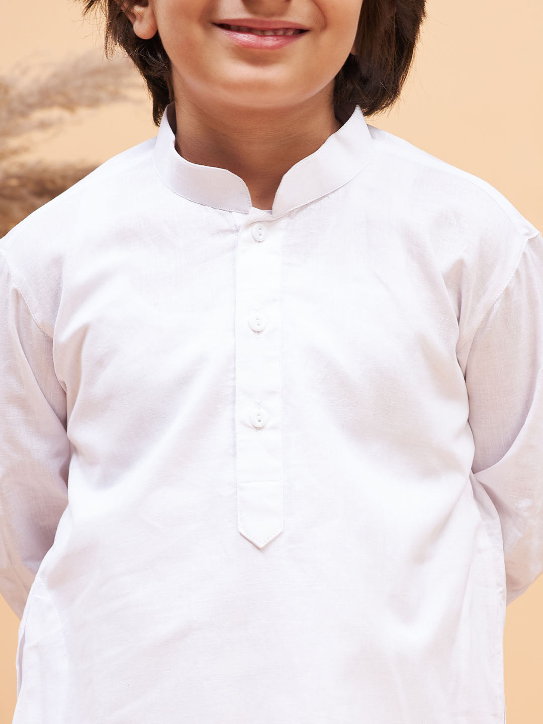 Boy's White Kurta And Pyjama Set