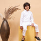 Boy's White Kurta And Pyjama Set