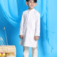 Boy's' White Mirror Kurta Pyjama Set