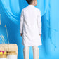 Boy's' White Mirror Kurta Pyjama Set