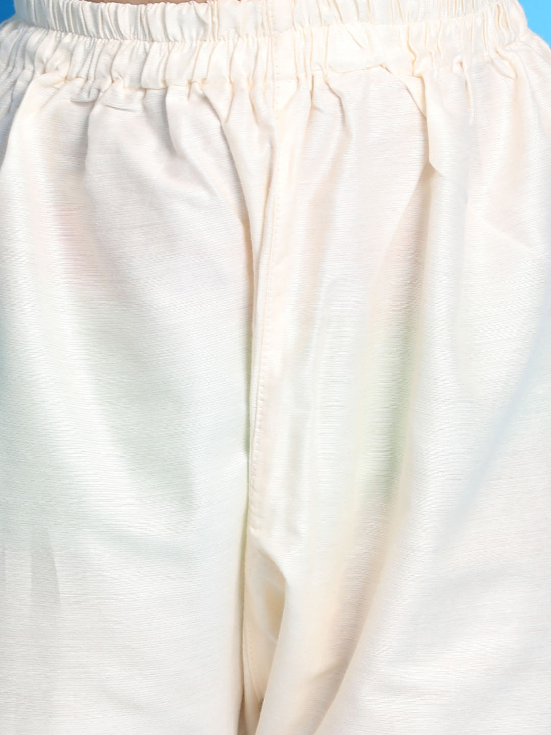 Boy's' White Mirror Kurta Pyjama Set