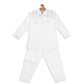 Boy's White Pure Pathani Kurta With Pyjama Set
