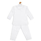 Boy's White Pure Pathani Kurta With Pyjama Set