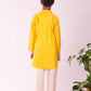 Boy's' Yellow And Cream Kurta Pyjama Set