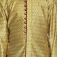 Boy's' Yellow And Maroon Jacquard Kurta Pyjama Set