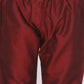 Boy's' Yellow And Maroon Jacquard Kurta Pyjama Set