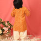 Boy's' Yellow Bandhni Kurta And Patiala Set