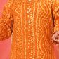 Boy's' Yellow Bandhni Kurta And Patiala Set