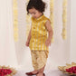 Boy's' Yellow Brocade Kurta Dhoti Set