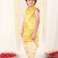 Boy's' Yellow Brocade Kurta Dhoti Set