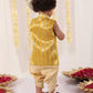Boy's' Yellow Brocade Kurta Dhoti Set