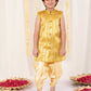 Boy's' Yellow Brocade Kurta Dhoti Set