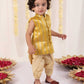 Boy's' Yellow Brocade Kurta Dhoti Set