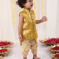 Boy's' Yellow Brocade Kurta Dhoti Set