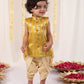 Boy's' Yellow Brocade Kurta Dhoti Set